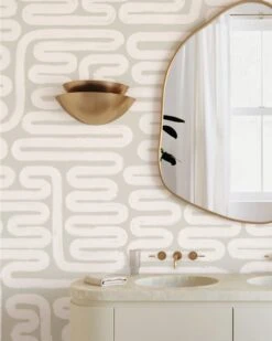 Pac-Man© Wallpaper In Soapstone -Drop It Modern Sales pac man soapstone crop b2