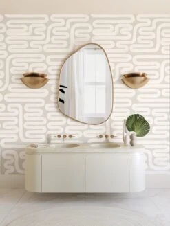 Pac-Man© Wallpaper In Soapstone -Drop It Modern Sales pac man soapstone final rendering2