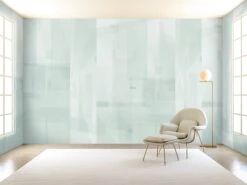 Papier Máché © Mural Wallpaper In Blue -Drop It Modern Sales papier mache blue rendering3