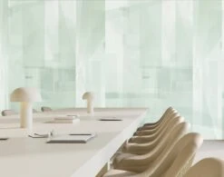 Papier Máché © Mural Wallpaper In Blue -Drop It Modern Sales papier mache blue rendering 1 crop