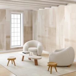 Papier Máché © Mural Wallpaper In Linen -Drop It Modern Sales papier mache linen render 77