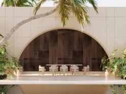 Papier Máché © Mural Wallpaper In Mocha -Drop It Modern Sales papier mache mocha render 77