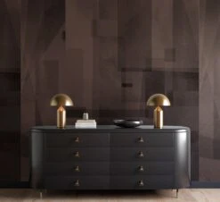 Papier Máché © Mural Wallpaper In Mocha -Drop It Modern Sales papier mache mocha render 87