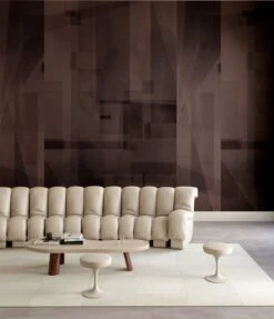 Papier Máché © Mural Wallpaper In Mocha -Drop It Modern Sales papier mache mocha rendering 47