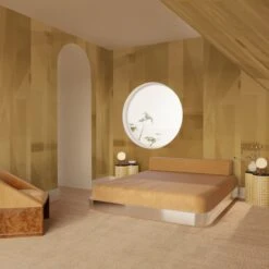 Papier Máché © Mural Wallpaper In Olive -Drop It Modern Sales papier mache olive render 10