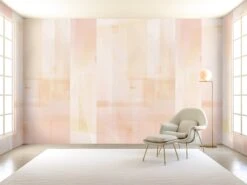 Papier Máché © Mural Wallpaper In Blush -Drop It Modern Sales papier mache pink rendering 12