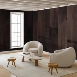 Papier Máché © Mural Wallpaper In Mocha -Drop It Modern Sales papier mache render mocha 78