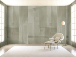 Papier Máché © Mural Wallpaper In Sage -Drop It Modern Sales papier mache sage render 6