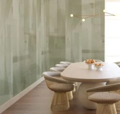 Papier Máché © Mural Wallpaper In Sage -Drop It Modern Sales papier mache sage rendering 67