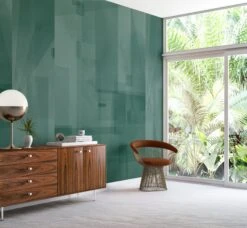 Papier Máché © Mural Wallpaper In Teal -Drop It Modern Sales papier mache teal rendering 38