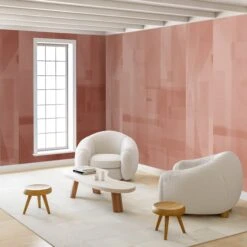 Papier Máché © Mural Wallpaper In Terracotta -Drop It Modern Sales papier mache terracotta reandering 78