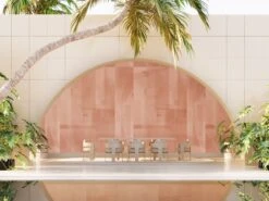 Papier Máché © Mural Wallpaper In Terracotta -Drop It Modern Sales papier mache terracotta rendering 220