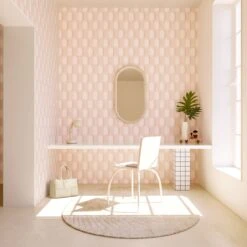 Pillbox© Wallpaper In Blush -Drop It Modern Sales pillbox blush rendering
