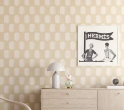 Pillbox© Wallpaper In Cremé -Drop It Modern Sales pillbox creme cropweb