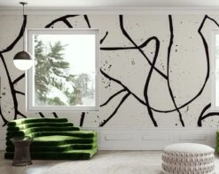 Playground© Mural Wallpaper In Black + Cremé -Drop It Modern Sales playground 1