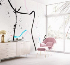 Playground© Mural Wallpaper In Pink + Blue -Drop It Modern Sales playground change final 2web