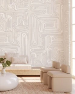 Playhouse© Mural Wallpaper In Grey -Drop It Modern Sales playhouse grey rendering 2