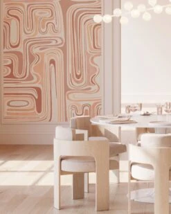 Playhouse© Mural Wallpaper In Mauve -Drop It Modern Sales playhouse mauve rendering 2