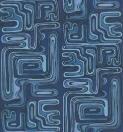 Playhouse© Mural Wallpaper In Navy -Drop It Modern Sales playhouse navy diy28