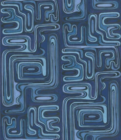 Playhouse© Mural Wallpaper In Navy -Drop It Modern Sales playhouse navy diy52