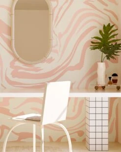 Primal© Multi Mural Wallpaper In Pink -Drop It Modern Sales primal multi pink rendering 2