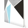 Prism© Wallpaper In Silver On Blue