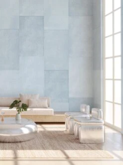 Rectangled© Mural Wallpaper In Blue -Drop It Modern Sales rectangled blue renderingcrop