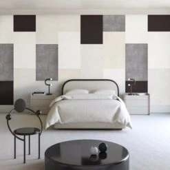 Rectangled© Mural Wallpaper In Ebony 8 Rectangled© Mural Wallpaper In Ebony -Drop It Modern Sales rectangled ebony rendering