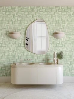 Saachi© Wallpaper In Olive -Drop It Modern Sales saachi olive rendering 1