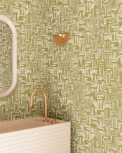 Saachi© Wallpaper In Seaweed -Drop It Modern Sales saachi seaweed rendering 2