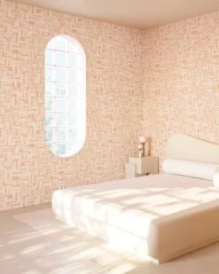Saachi© Wallpaper In Warm Pink -Drop It Modern Sales saachi warm pink rendering 2