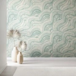 Sediment #2© Wallpaper In Sailor Blue -Drop It Modern Sales sediment 2 1SailorBlueFINAL