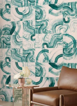 Sediment #3© Wallpaper In Emerald -Drop It Modern Sales sediment 3 emerald instagramcrop