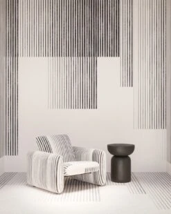 Seismic© Mural Wallpaper In Black + Creme -Drop It Modern Sales seismic black creme renderingcrop