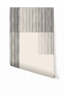 Seismic© Mural Wallpaper In Black + Creme