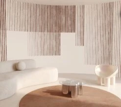 Seismic© Mural Wallpaper In Brown + Creme -Drop It Modern Sales seismic brown creme rendering