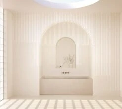 Seismic© Mural Wallpaper In Creme -Drop It Modern Sales seismic creme rendering