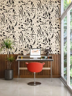 Spot On© Wallpaper In Black + Cremé -Drop It Modern Sales spot on black cremeweb