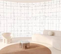 Stitch© Mural Wallpaper In Black + White 7 Stitch© Mural Wallpaper In Black + White -Drop It Modern Sales stitch black white rendering