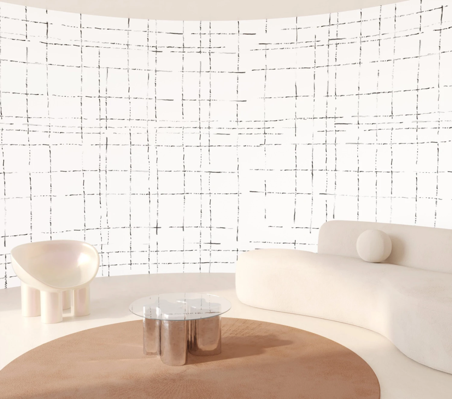 Stitch© Mural Wallpaper In Black + White 3 Stitch© Mural Wallpaper In Black + White - Image 3