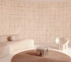 Stitch© Mural Wallpaper In Rosebud -Drop It Modern Sales stitch rosebud rendering