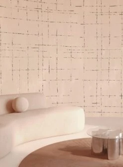 Stitch© Mural Wallpaper In Rosebud -Drop It Modern Sales stitch rosebud renderingcrop