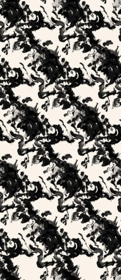 Tempest© Wallpaper In Black + Cremé -Drop It Modern Sales tempest black creme diy52