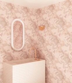 Tempest© Wallpaper In Rosebud -Drop It Modern Sales tempest rosebud rendering