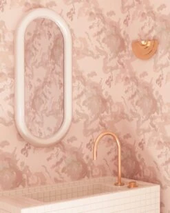 Tempest© Wallpaper In Rosebud -Drop It Modern Sales tempest rosebud rendering 2