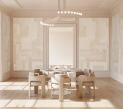 Tetris© Mural Wallpaper In Creme -Drop It Modern Sales tetris creme rendering