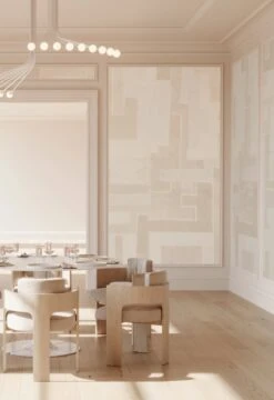 Tetris© Mural Wallpaper In Creme -Drop It Modern Sales tetris creme renderingcrop