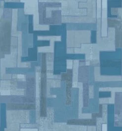 Tetris© Mural Wallpaper In Denim -Drop It Modern Sales tetris denim diy28