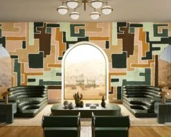 Tetris© Mural Wallpaper In Inka -Drop It Modern Sales tetris inka rendering 03