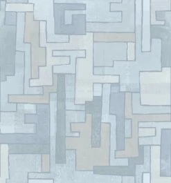 Tetris© Mural Wallpaper In Light Blue -Drop It Modern Sales tetris light blue diy28